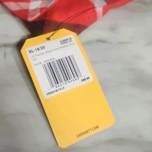 CARHARTT boys plaid long sleeve lined flannel unisex NWT - Picture 5 of 9